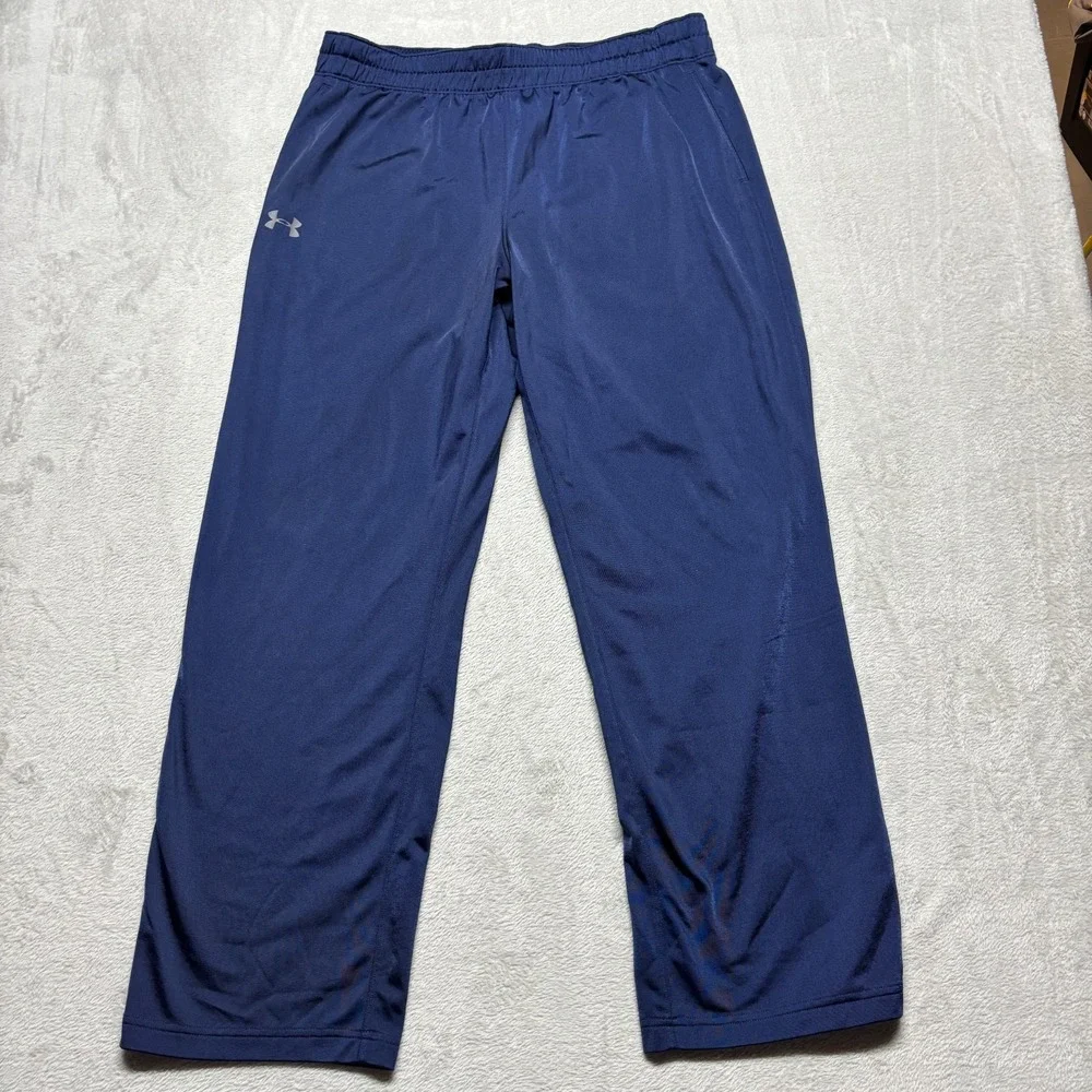 Under Armour Pants‎ Mens XL Warm Up Track Blue Wide Leg Y2K Loose Drawstrings